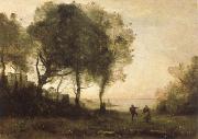 Jean Baptiste Camille  Corot rural scene France oil painting artist